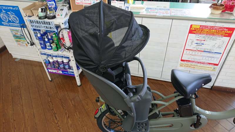 オリーブグリーン 前かご付き自転車 セオサイクル