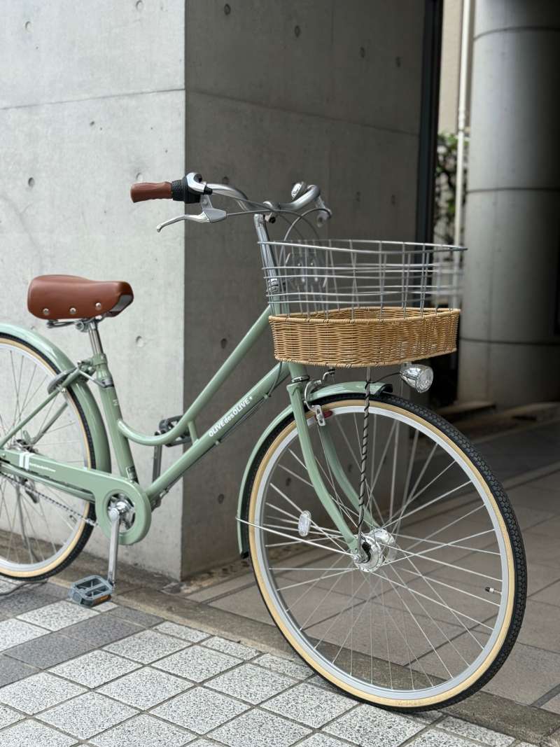 オリーブグリーン シティサイクル 26インチ 前カゴ付き オリーブ・デ・オリーブ カジュアル – コンズサイクル WEBSTORE