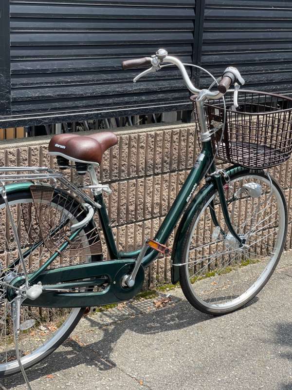 シティサイクル 緑色 メッシュバスケット付き セオサイクル