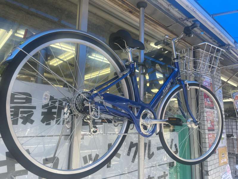 札幌市東区受け渡し限定　自転車　ブルー　オシャレ　切替式　自動ライト セオサイクル